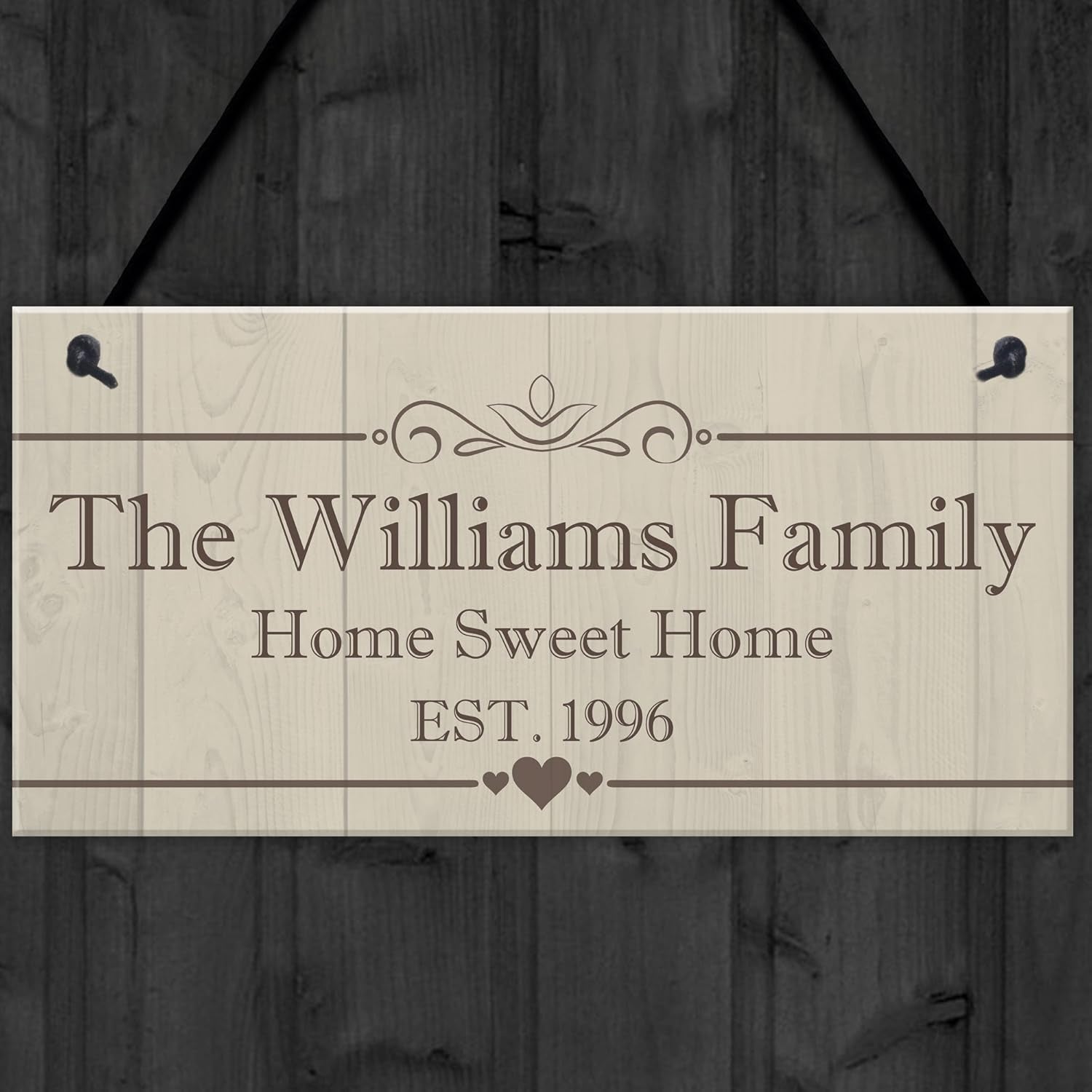 Personalised Family Name Plaque Housewarming New Home Gift Handmade Hanging House Sign