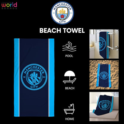 Manchester City FC  Official Towel | Super Soft Feel, Badge Football Club Design | Perfect the Home, Bath, Beach & Swimming Pool | One Size 75Cm X 150Cm | 100% Cotton