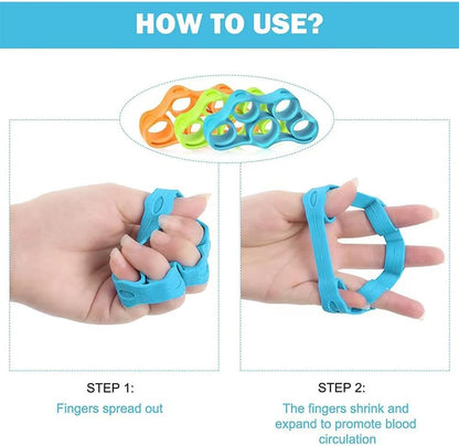 9Pcs Set Hand Grip Strengthener,Finger Exerciser Stress Relief,Hand Squeeze Ball Kit for Grip Strength,Silicone Finger Gripper, Trainer for Relieve Wrist,Muscle Training,Sports,Fitness