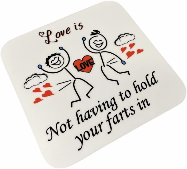 Love Is Not Holding Your Farts in Present for Wife Husband Boyfriend Girlfriend Coaster for Valentine'S Day