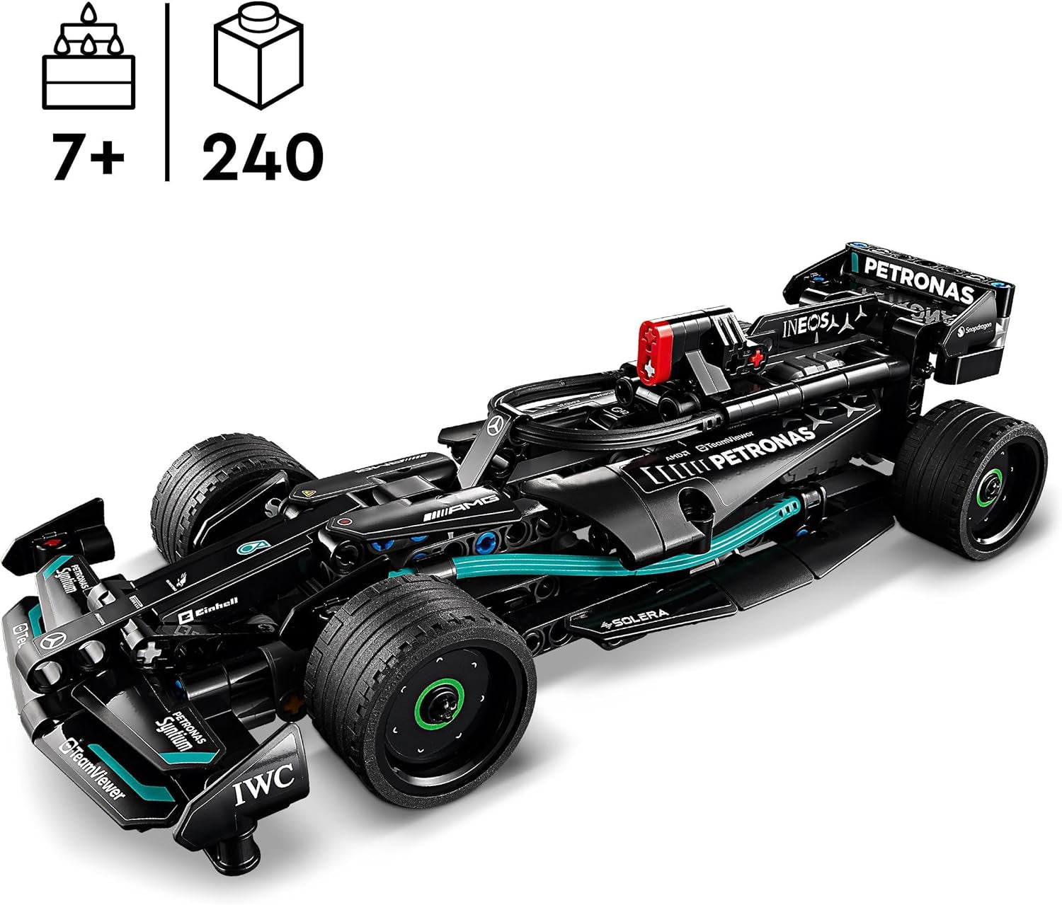 Technic Mercedes-Amg F1 W14 E Performance Race Car Toy for Kids, Boys and Girls Aged 7 plus Years Old, Pull-Back Model Vehicle Set, Bedroom Decoration, Birthday Gift Idea 42165