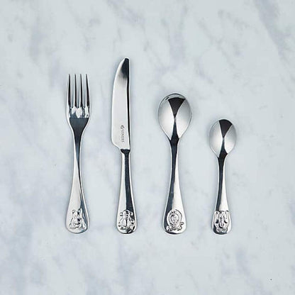 Jungle Kids Cutlery Set | Children’S Mirror Polished Flatware Gift Box with 25 Year Guarantee | for Ages 1-5 | 18/0 Stainless Steel, 4 Piece