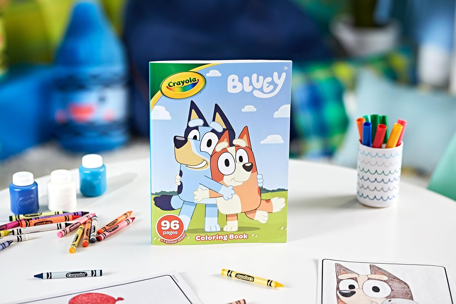 Colouring Book - Bluey | 96 Pages of Bluey Colouring Fun | Sticker Sheet Included | Ideal for Kids Aged 3+