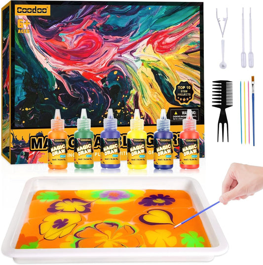 Water Marbling Paint for Kids - Arts and Crafts for Girls & Boys Crafts Kits Ideal Gifts for Kids Age 6+ 8-12