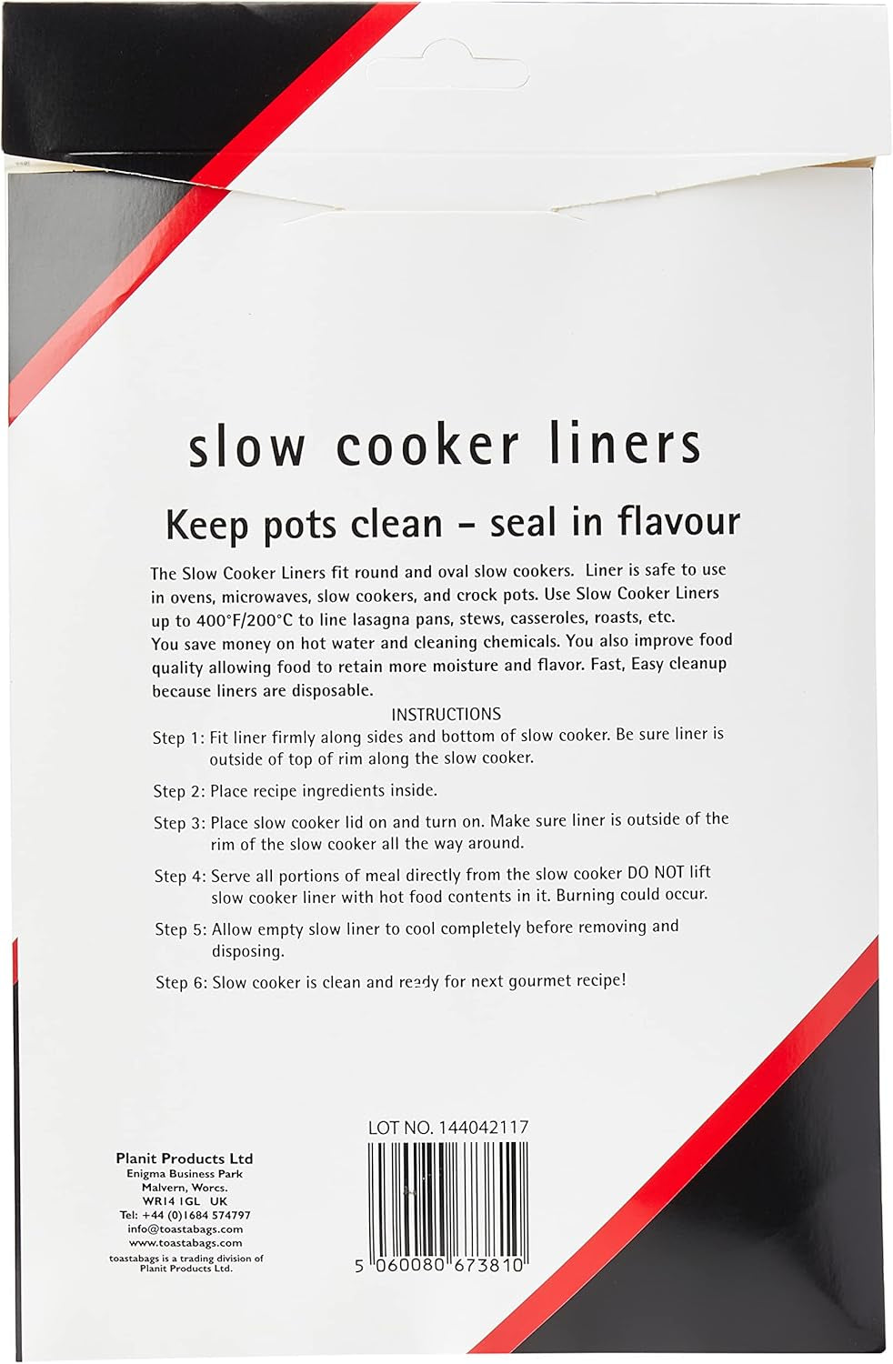 Slow Cooker Plastic Liner (Pack of 25) Transparent, Packing May Vary