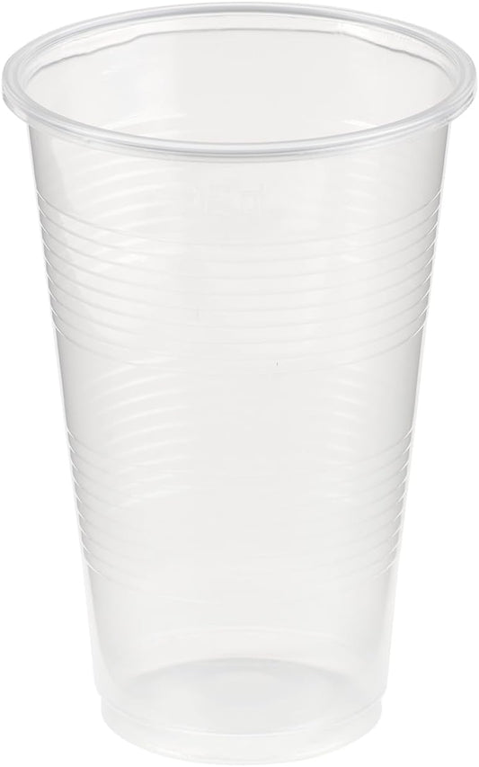 Plastic Tumblers 0.5 Pint, Clear Plastic Half Pint Party Cups, Disposable and Recyclable, 50 Pack