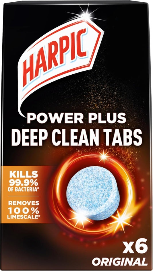 Power plus Deep Cleaning Toilet Tablets, Original Scent, Pack 1 X 6 Tablets, Deep Clean without Scrubbing, Removes 100% Limescale, Toilet Cleaner