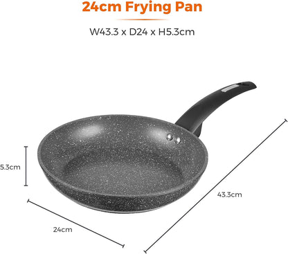Cerastone T81232 Forged Frying Pan with Non-Stick Coating and Soft Touch Handles, 24 Cm, Graphite