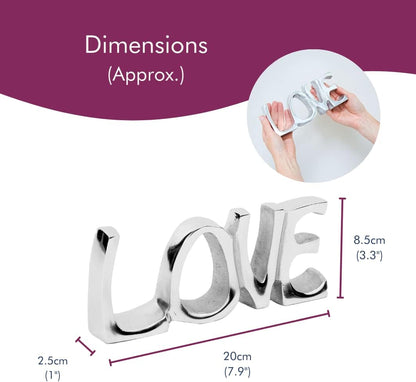 Recycled Metal 'Love' Sign | 20Cm X 8.5Cm | Fair Trade and Handmade | Metal Fireplace Ornament Gift New Home Decor