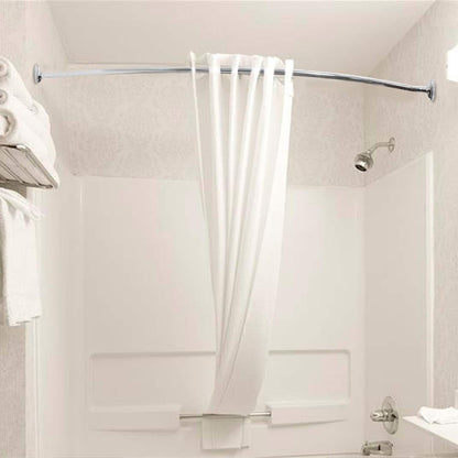 Curved Shower Rod Stainless Steel Adjustable 112-180Cm, Telescopic Shower Curtain Pole Extensible Shower Rail Including Fittings (Chrome)