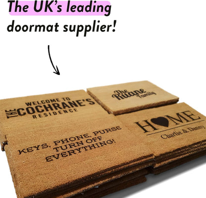 Custom Doormat Personalised Door Mat - Customised Door Rug - Housewarming Gift - New Home Gift - House Gift - Unique Friend Present (D2)