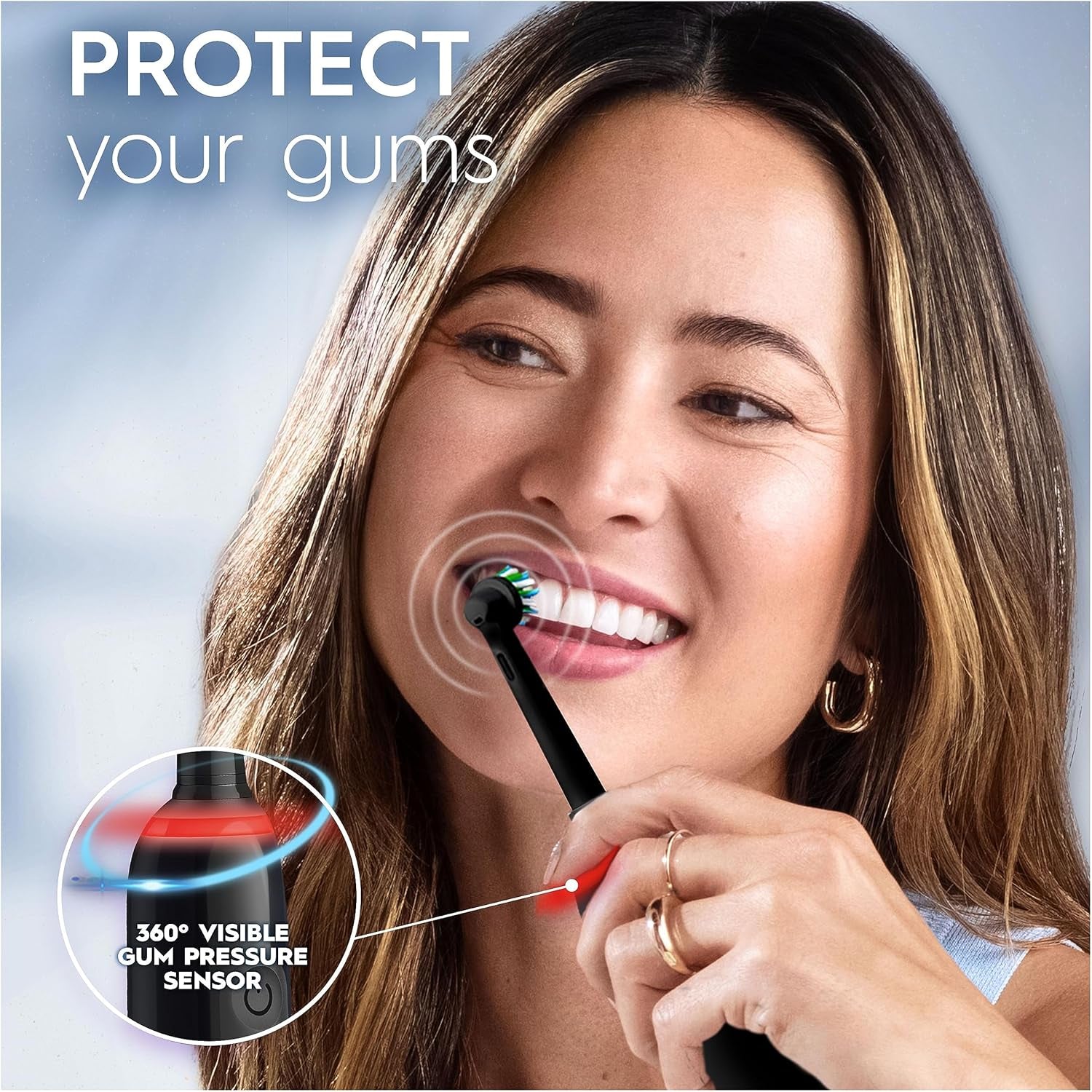 Pro 3 Electric Toothbrushes for Adults, Gifts for Women / Men, 1 Cross Action Toothbrush Head & Travel Case, 3 Modes with Teeth Whitening, 2 Pin UK Plug, 3500, Black, Oral B