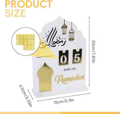 Ramadan Advent Calendar, Acrylic Ramadan Calendar, 30 Days Countdown Calendar Ramadan Calendar, for DIY Eid Decorations, Home and Party Gifts, Exquisite Ramadan Ornament