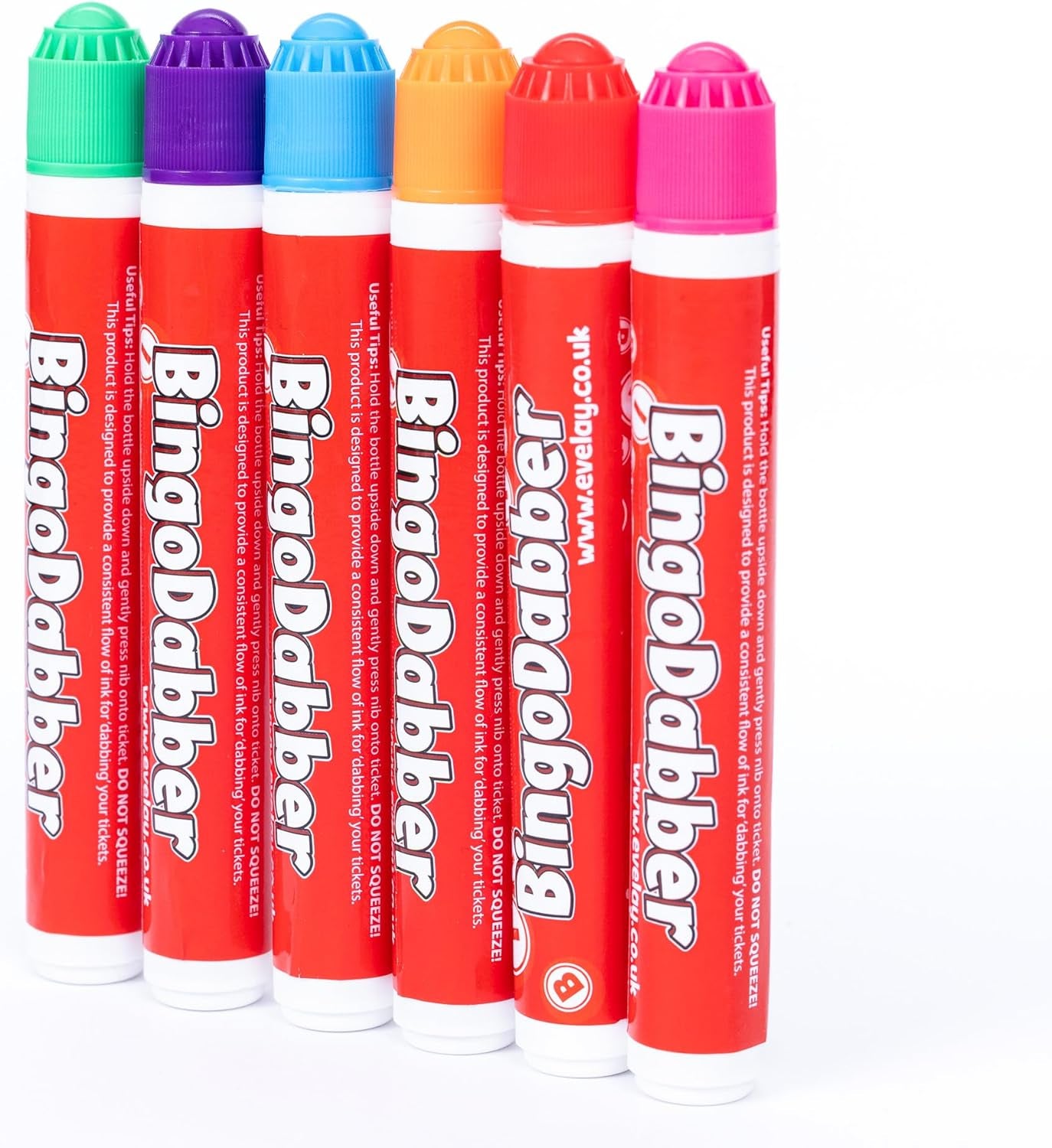 Bingo Dabbers Markers Mixed Colours Pens for Bingo Tickets Games - Pack of 6