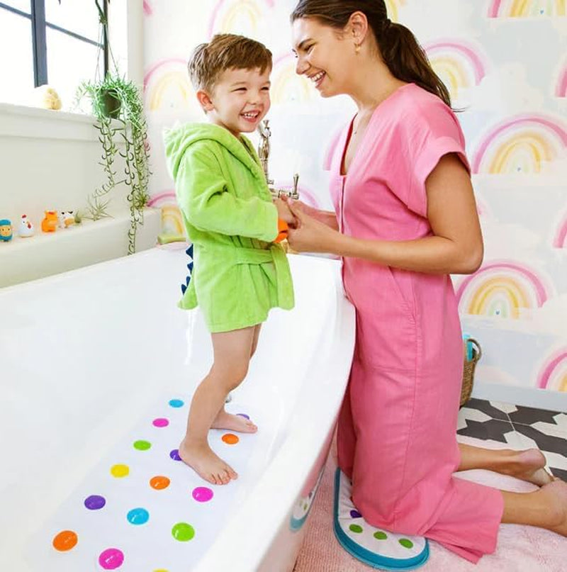 Dandy Dots Non Slip Baby Bath Mat | Colourful Bubble Bath Mat & Shower Mat | Safety Kids Bath Mat | Bath Mat with Skid-Resistant Suction Cups |Baby Essential Children'S Bath Accessories
