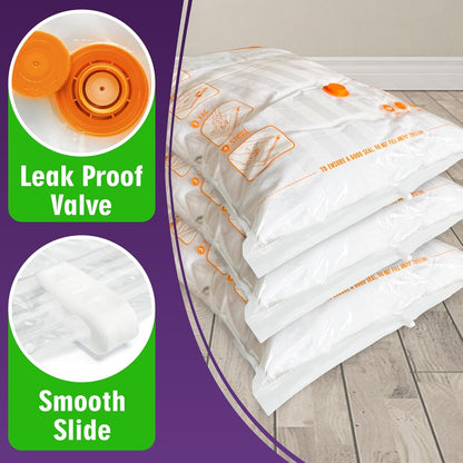 Space Saver Bags for Travel and Home Reusable Vacuum Storage Bags save 80% More Storage Space Work with Vacuum Cleaner (9 Large, No Pump Included)