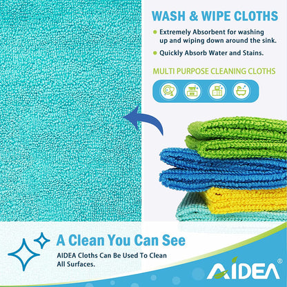 Microfibre Cloth Pack of 8, Multifunctional Reusable Cleaning Cloths, Lint Free Streak Free Washable Cloth Duster for House, Kitchen, Car, Motorbike, Windows 30 X 30 Cm