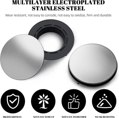 Sink Hole Cover Sink Tap Hole Plate Stopper Cover Blanking Metal Plug, 2Pack (Installing Hole for 31-40Mm)
