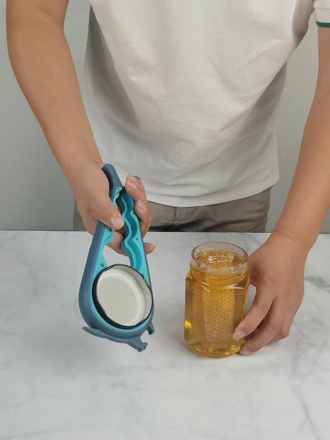 Jar Opener Bottle Opener and Ring Pull Can Opener for Weak Hands Arthritis Hands, Elderly