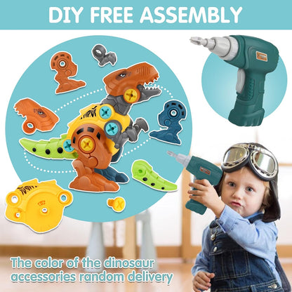 Take Apart Dinosaur Toys for Kids with Storage Box Electric Drill DIY Construction Build Set Educational STEM for Boys Girls