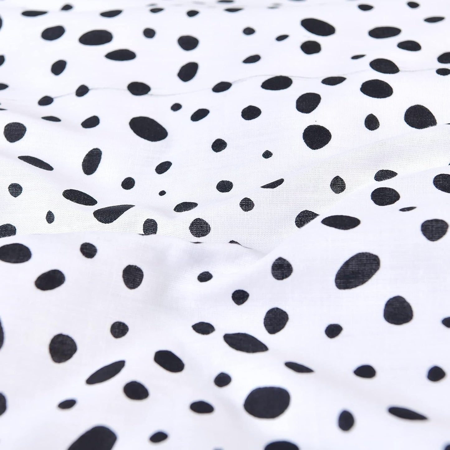 Polka Dots Reversible Black White Mono Duvet Cover Quilt Pillow Cases Bedding Set Soft Easy Care - Double (200Cm X 200Cm)