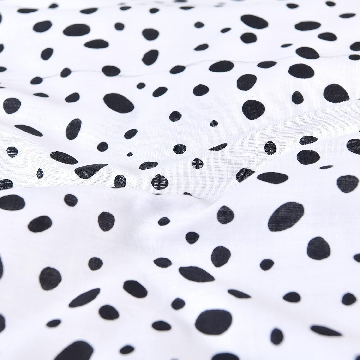 Polka Dots Reversible Black White Mono Duvet Cover Quilt Pillow Cases Bedding Set Soft Easy Care - Double (200Cm X 200Cm)