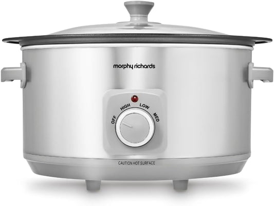 461014 Sear & Stew 6.5 Litre Aluminium Slow Cooker, One-Pot Solution, Brushed Stainless Steel
