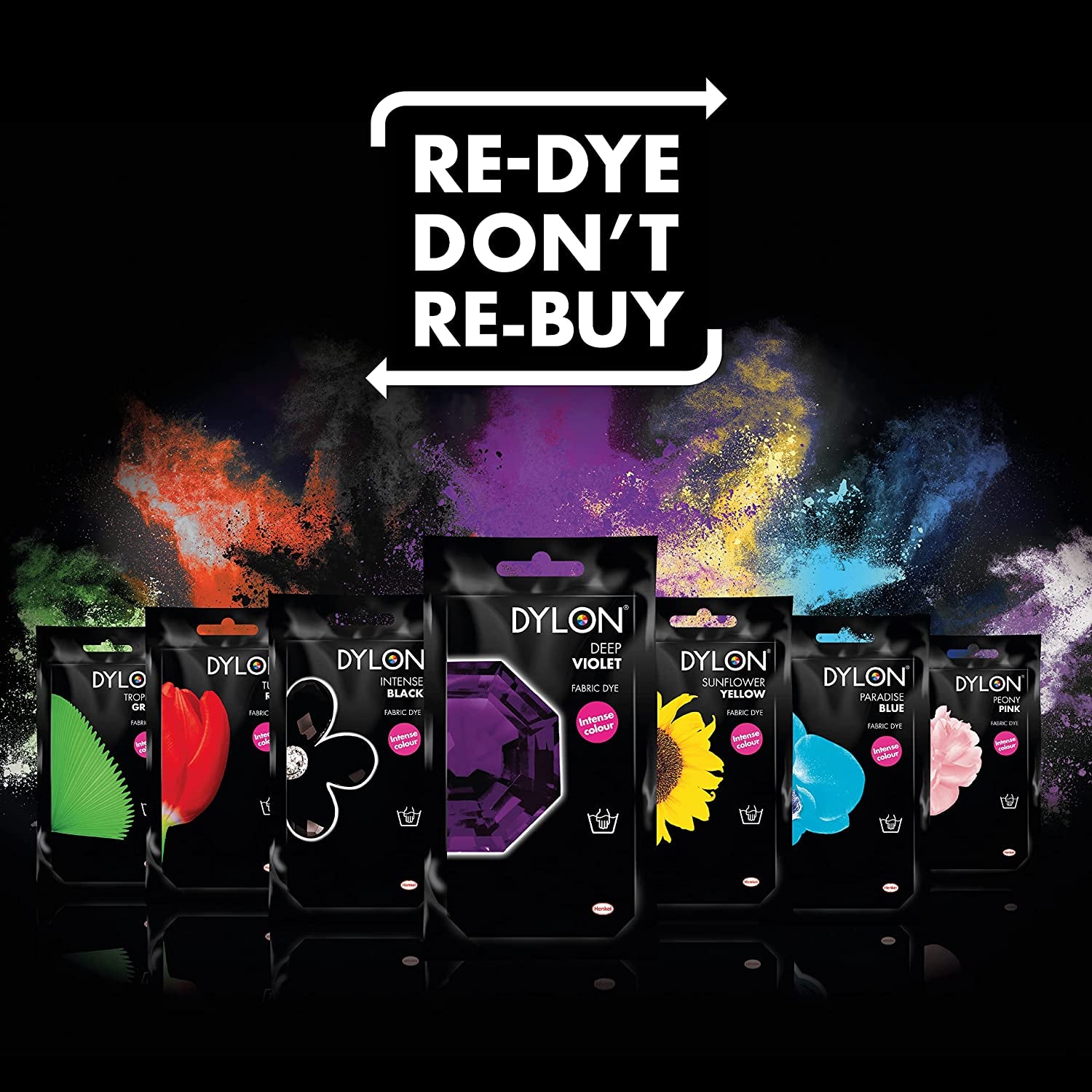 Hand Dye, Fabric Dye Sachet for Clothes, Soft Furnishings and Projects, 50 G - Tulip Red