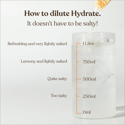 Hydrate | Electrolyte Sachets with Sodium, Magnesium, Vitamin C, & More | Zero Sugar, Advanced Powder for Enhanced Hydration & Recovery | Citrus Flavour | 30 Sachets