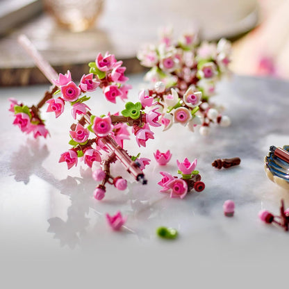 Cherry Blossoms Artificial Faux Flowers Set - Makes a Great Desk Decor Accessory or Kids' Bedroom Decoration - Gift Idea for 8 plus Year Old Girls, Boys and Teens - Valentine'S Day Treat - 40725
