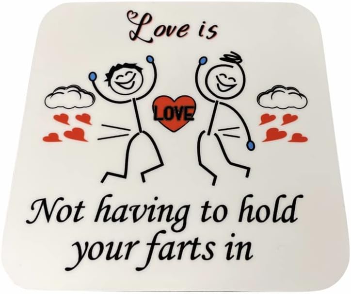 Love Is Not Holding Your Farts in Present for Wife Husband Boyfriend Girlfriend Coaster for Valentine'S Day