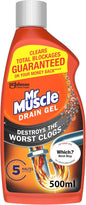 Drain Unblocker, Sink & Drain Cleaner, Fast Acting Heavy Duty Gel Formula, Dissolves Clogs, Works 3X Better than Bleach, Safe for All Pipes, 500Ml