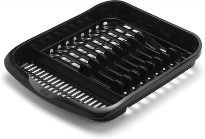 516468 Plate Dish Draining Rack, Soft Black, 33 X 39.5 X 6 Cm