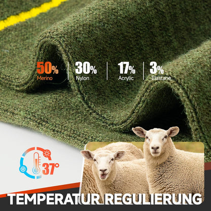 Mens Thermal Socks Womens Merino Wool Socks Thick Warm Winter Socks Cushioned Crew Socks for Work Hiking Walking Skiing Running and Outdoor Sports, 3 Pairs
