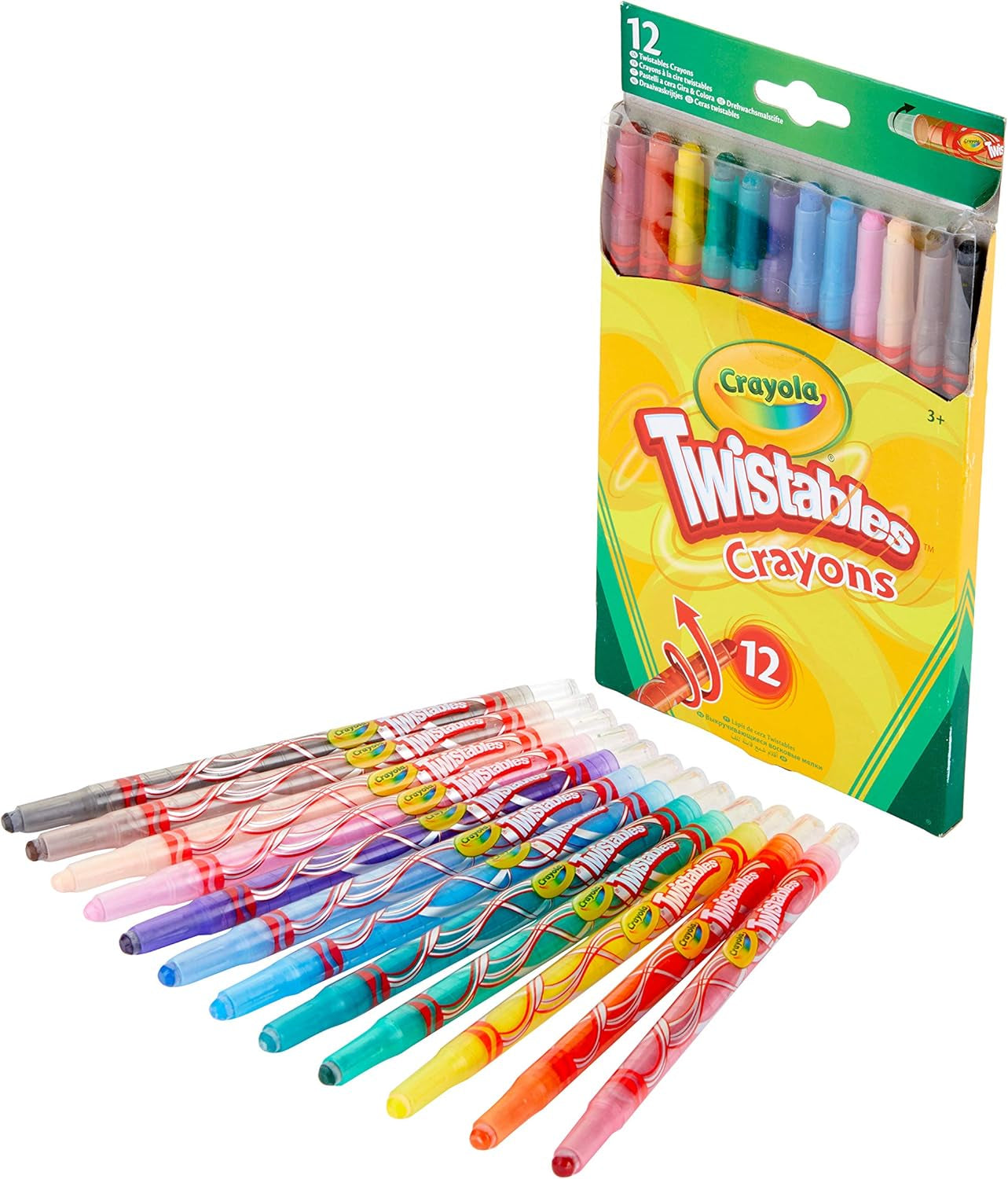 Twistables Colouring Crayons, Multicolor, 12 Count (Pack of 1)
