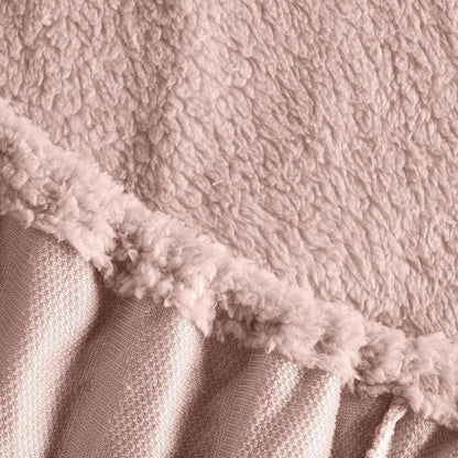 Teddy Fleece Fitted Bed Sheet Thermal Warm Soft Luxury Fluffy Cuddly Cosy Bedding, Blush Pink - Single