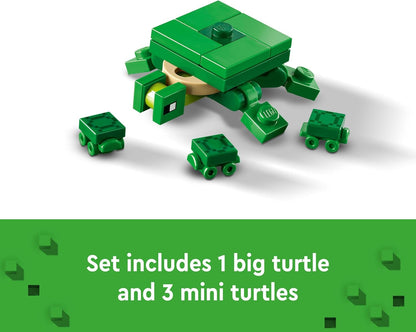 Minecraft the Turtle Beach House Animal-Care Toy for Kids, Girls and Boys Aged 8 plus Years Old, Building Set with Characters and Figures from the Game, Gift for Gamers 21254