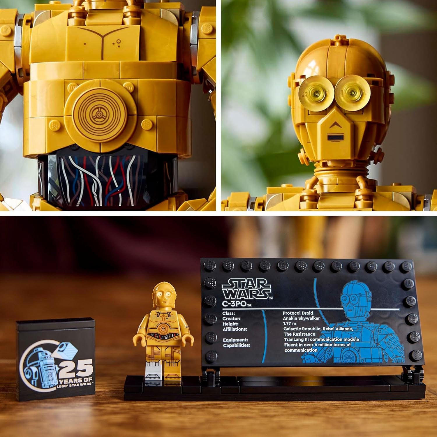 Star Wars C-3PO Droid Figure Building Set, Collectible Model Kit for Adults to Build with Character Minifigure and Display Stand, Nostalgic Gift Idea for Men, Women, Him, Her & Fans 75398