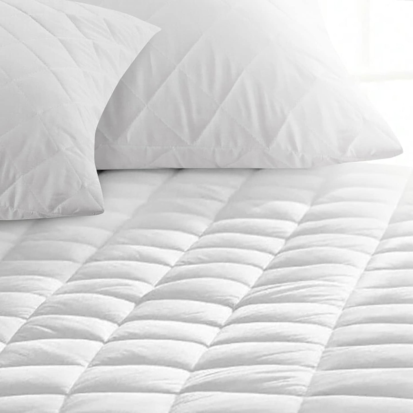 Double Mattress Protector 30 Cm Extra Deep anti Allergy Microfiber Fitted Mattress Cover Double Bed (135 X 190 Cm)