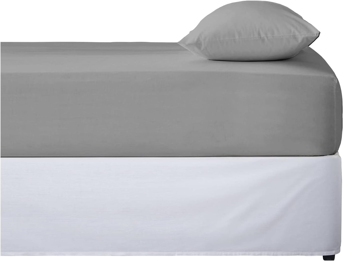 Microfiber Pillow Cases 2 Pack - Plain Dyed Housewife Pillowcases - Grey - (74X48 Cm)