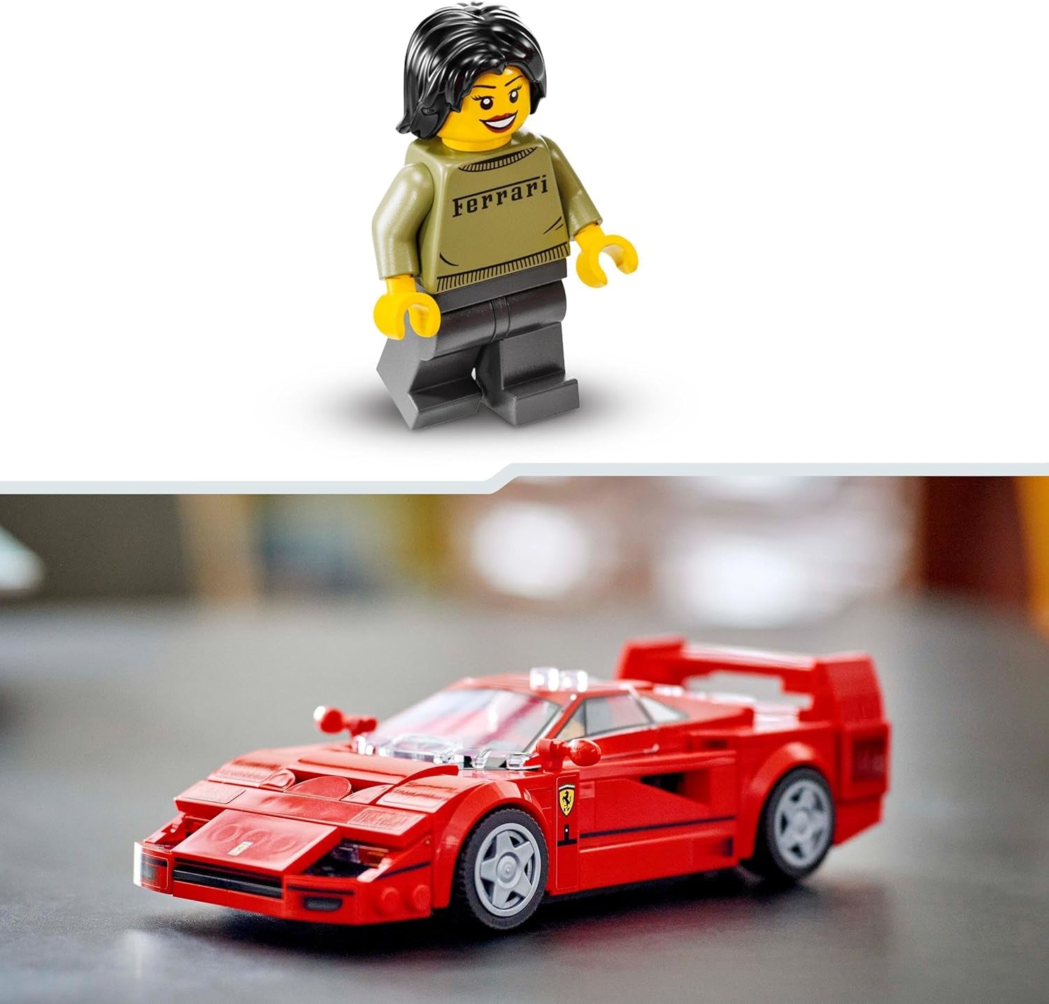 Speed Champions Ferrari F40 Supercar Buildable Vehicle, Toy Model Car for 9 plus Year Old Boys and Girls, with Driver Minifigure, Kids' Bedroom Decoration, Gift Idea 76934