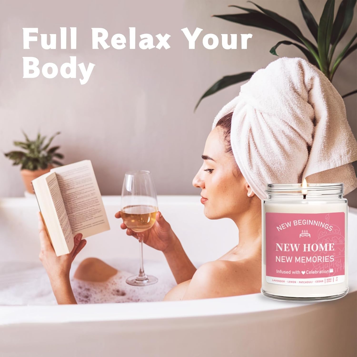 New Home Gifts - House Warming Gifts New Home, Lavender Scented Candle, New Apartment Warming Gifts, New Home Gifts for Couples,New Home Gifts for Friends, Sisters, Colleagues