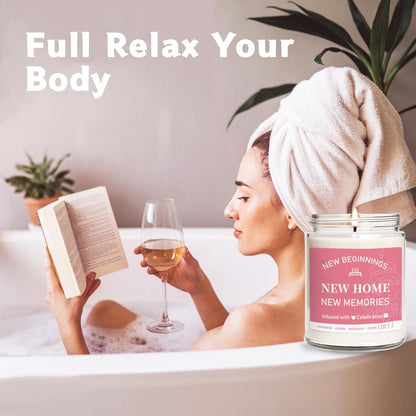 New Home Gifts - House Warming Gifts New Home, Lavender Scented Candle, New Apartment Warming Gifts, New Home Gifts for Couples,New Home Gifts for Friends, Sisters, Colleagues