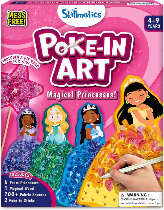 Art & Craft Activity - Poke-In Art Magical Princesses, Mess-Free Art for Kids, DIY Craft Kits, Creative Activity, Fine Motor Skills, Gifts for Girls & Boys Ages 4, 5, 6, 7, 8, 9