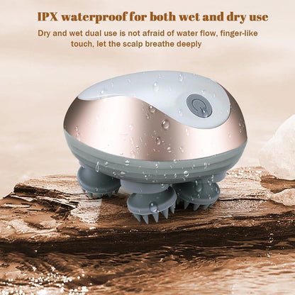 Electric Scalp Massager, Cordless Head Massager Scalp with 3 Modes, Waterproof Rechargeable Handheld Massager for Deep Cleansing/Stress Relief/Hair Growth, Gift for Women Men