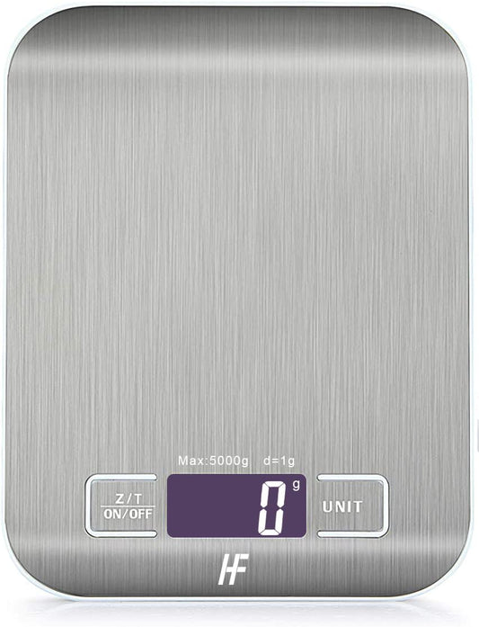 5Kg 1G 11Lb Digital Kitchen Scales Food Scale with Stainless Steel Platform Electronic Cooking Backlit LCD Display Multifunction for Home and Office Use