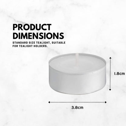 Prices Patent Candles White Tealights Bag, Pack of 50, Wax, L X 3.8Cm W X 1.8Cm H, Unscented