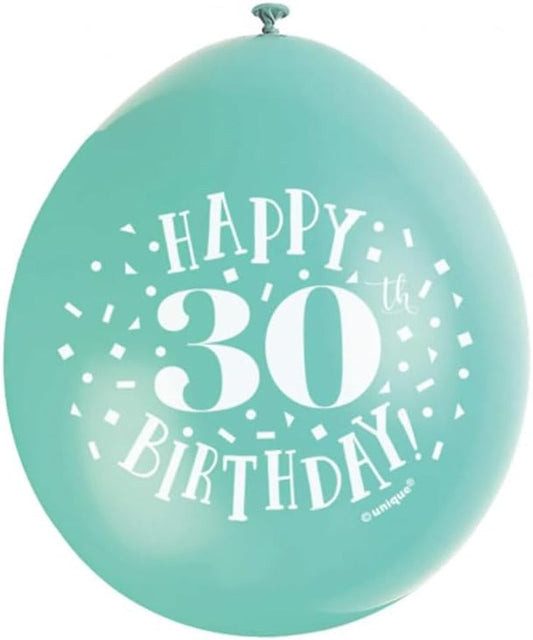 Happy 30Th Birthday Assorted Colors Latex Balloons (22Cm) Pack of 10 - Festive & Fun Party Decorations, Orange