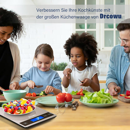 Digital Kitchen Scales with Large LCD Display, Food Weighing Scale 15Kg for Cooking Bakery, Electric Baking Scales with Tare Function, Grams and Oz, Backlight LCD, 1G/0.1Oz Accuracy