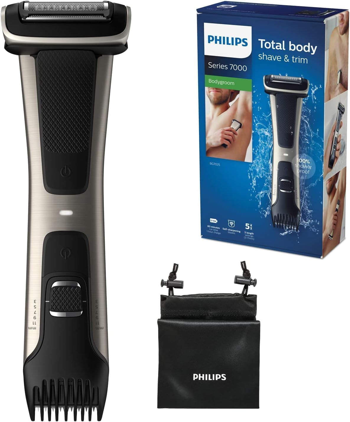 Series 7000 Showerproof Body Groomer and Trimmer - BG7025/13